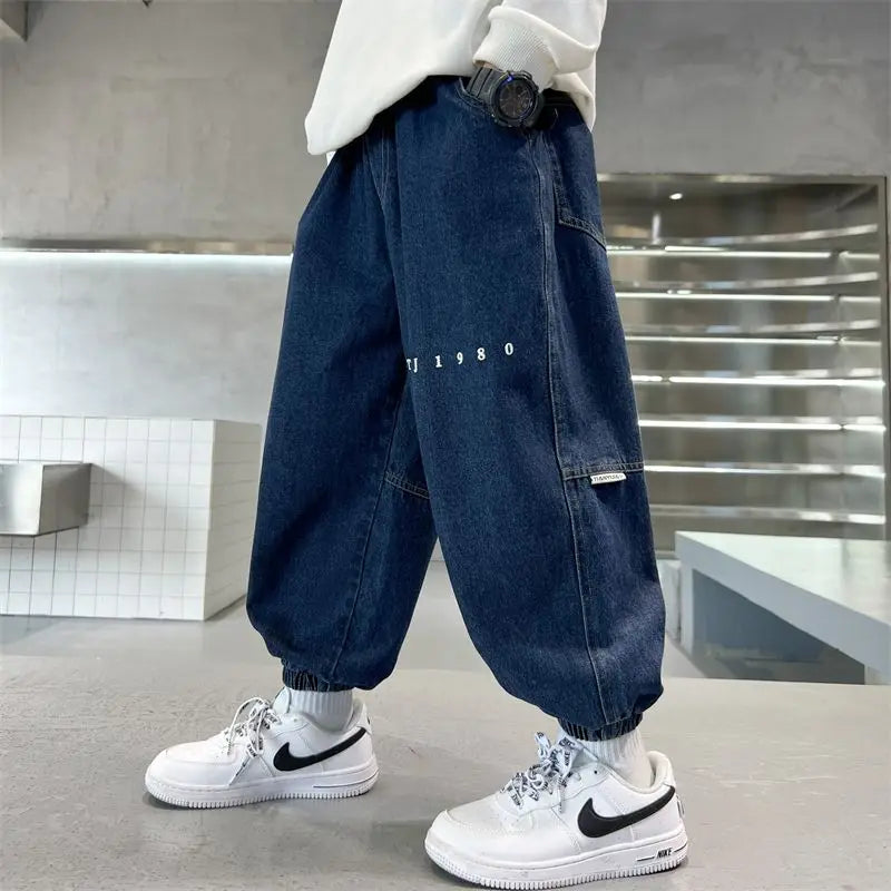 Boys Jeans Spring Autumn 2025 New Style Casual Pants Trendy Stretch Fabric Comfort Fit Toddler Boys