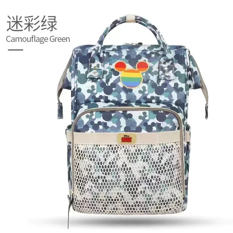 Disney Mickey Original New Diaper Bag Backpack Luxury Brand Baby Diaper Bag Large Capacity Multi-function Cartoon Baby Bag