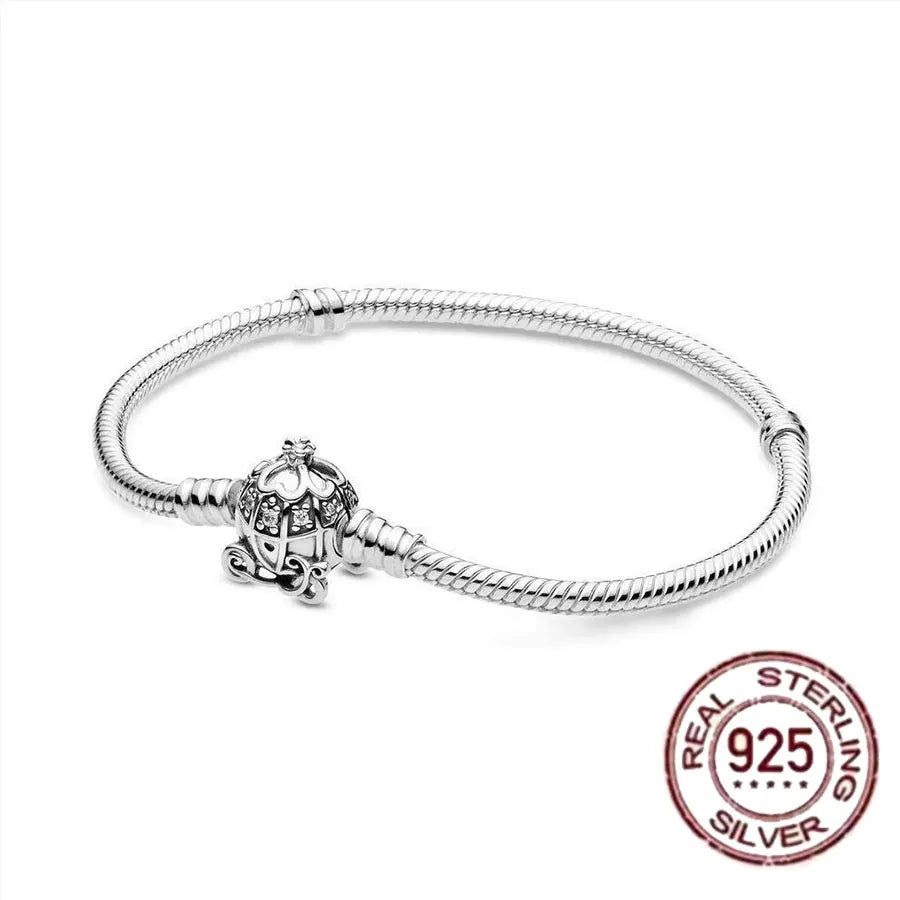 Hot selling S925 sterling silver crown snake bone bracelet, suitable for original DlY bracelet, women's fashion jewelry