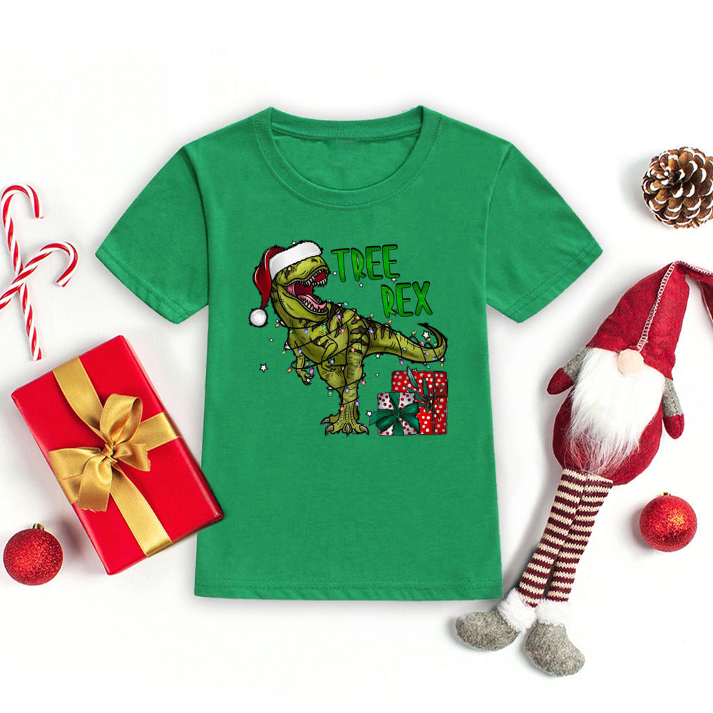 Christmas Kids T-shirt Xmas Boys Girls Clothes Christmas Party Kid Gift Shirts Xmas Children Short Sleeve Shirt Child Outfits