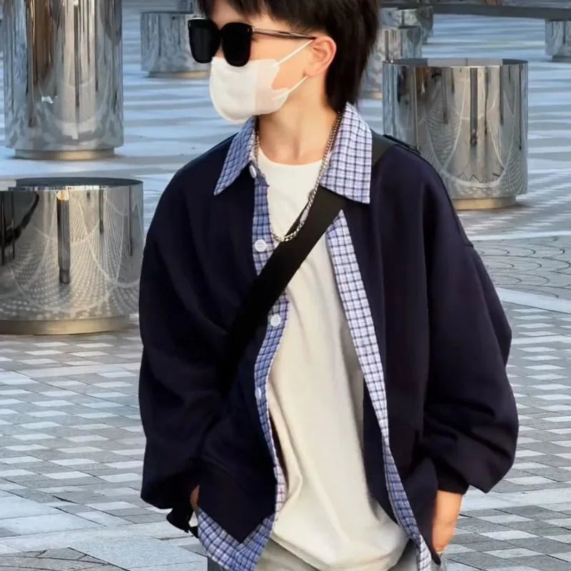 Autumn Boys 2 in 1 Loose Oversized Coat Layerable Cardigan Streetwear Essential Stylish Unisex