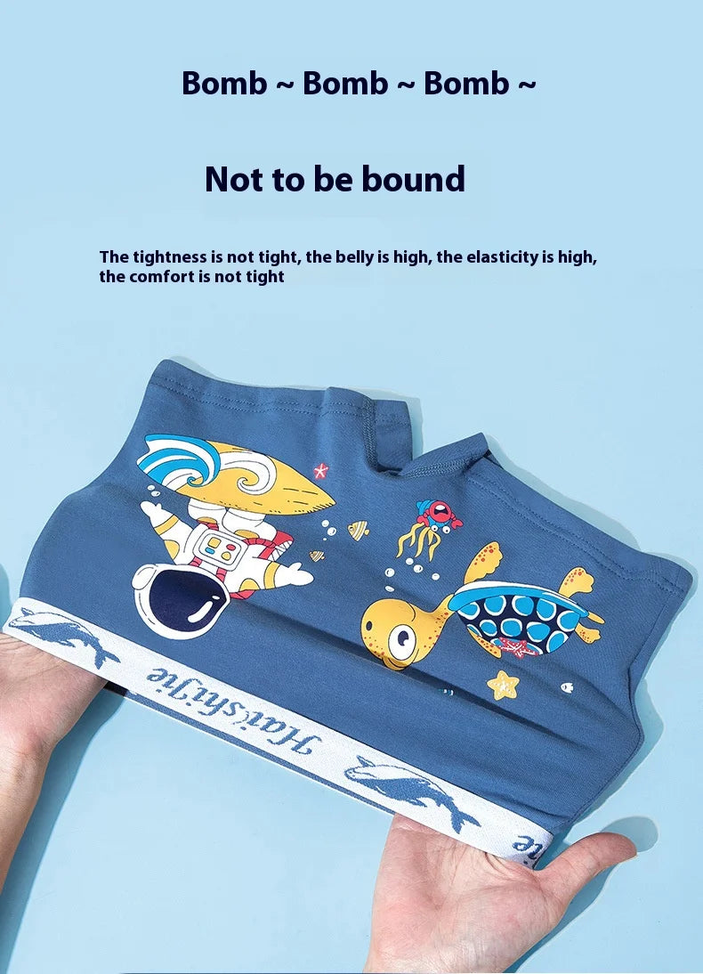 Boys Cotton Boxer Shorts 4PCS Not Pinch the Butt Boy Cotton Thin Section Flat Shorts Baby Underpants Children's Bottoms