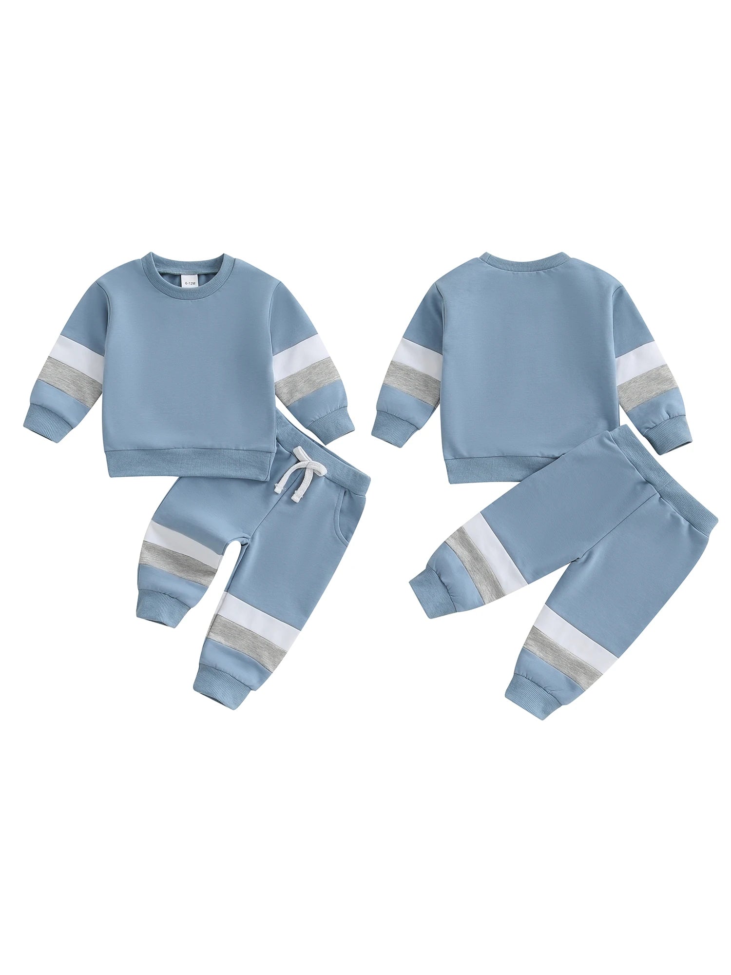 Toddler Boys Outfit Striped Hoodie with Drawstring Joggers Set Casual Long Sleeve Pullover and Elastic Waist Pants for Baby
