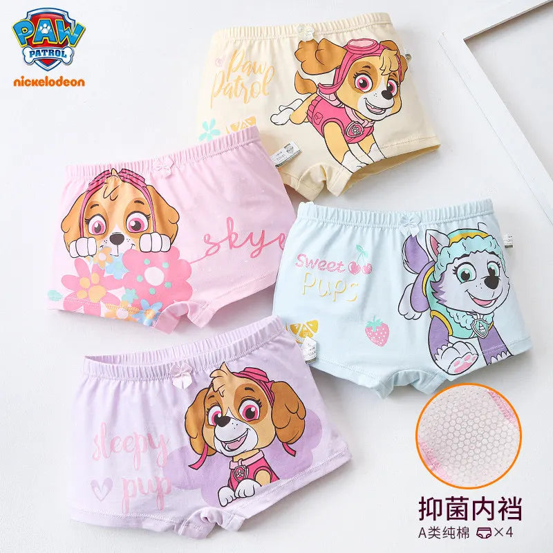 High Quality Original Paw Patrol 4PCS/SET Baby Girl's Underwear Kids Underpants Liberty Skye Mmarshall Rubble Everest For 2-8T