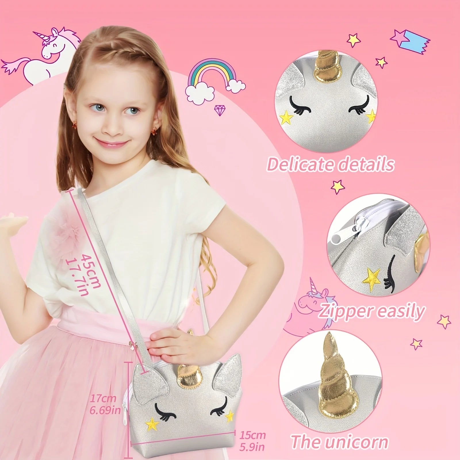 Girl Pretend Makeup for Toddlers Kids Play Makeup for Little Girls with Unicorn Purse Bag Toddler Makeup Kit Fake Make Up Toys