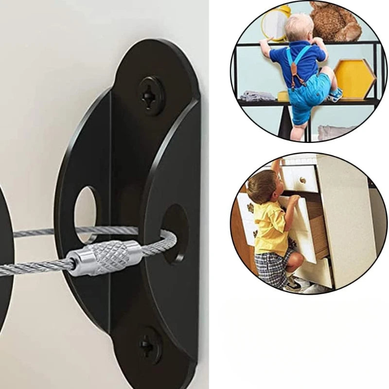 Furniture Anchors Furniture Straps for Baby Proofing Prevent Falling Anti Tip Earthquake Straps for Child Toddlers Kids Safety