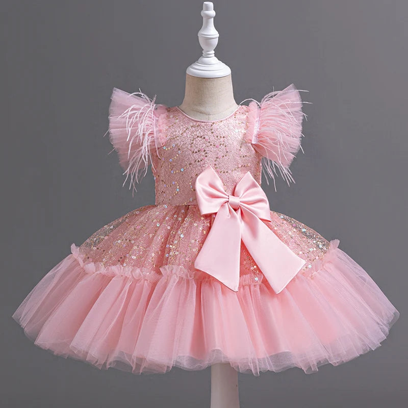 6633 Little Baby Clothing Girl Wedding Dress Kids Birthday Party Princess Dresses Children Wedding Ceremony Costume