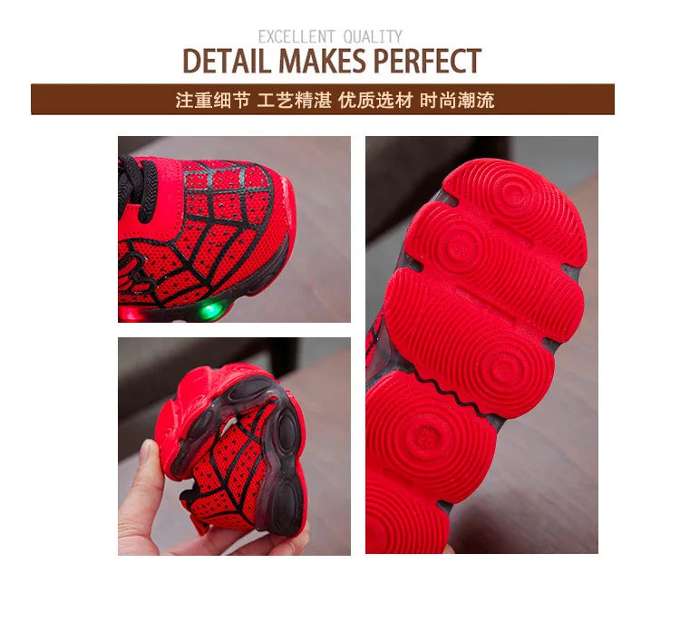 Kids LED Lighting Shoes Boy Lighting Shoes Girls Running Shoes Baby Single Sneakers Mesh Size 21-36