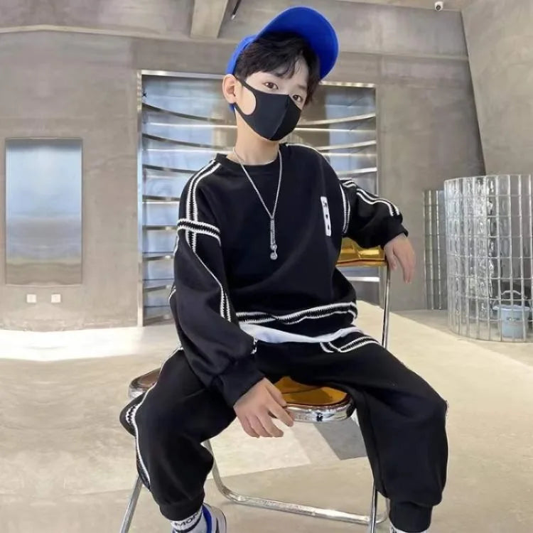 Sweatshirt Set Print Children's Clothing Boys Elementary Student Men's Clothes Boy Autumn Winter Suit Kids Sets Korean 2025 Wear