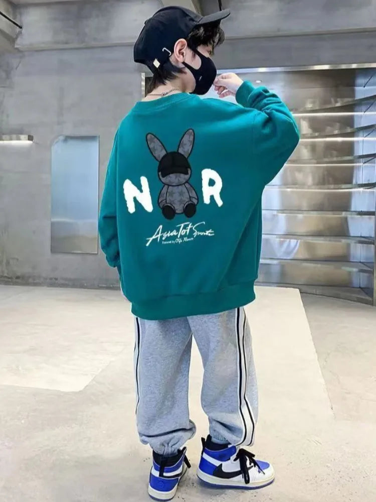 Boys' Mid-Large Size 2025 Spring-Autumn New Layering Stylish Street-Cool Sweatshirt