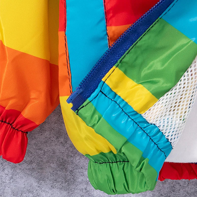 Spring And Autumn New Rainbow Striped Baby Boys Jacket, Simple Style Children'S Long Sleeve Clothes (9 Months -4 Years Old)