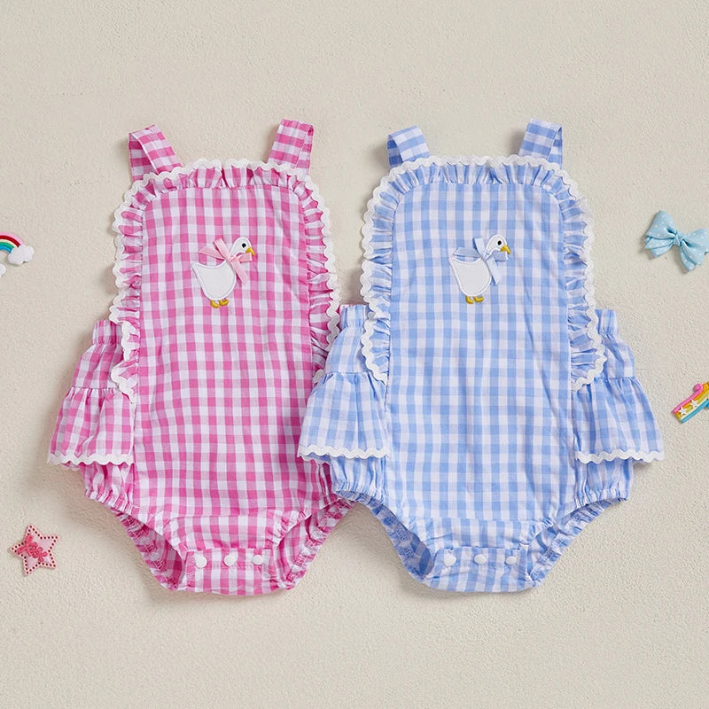 Adorable Toddler Denim Jumpsuit Sleeveless Floral Embroidery Romper for Playtime and Outdoor Adventures