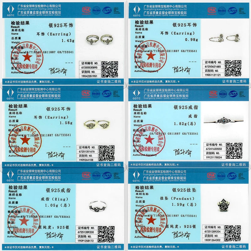 925 Sterling Silver Original Celtic Knots Charms Bead Earrings Ring Bracelet Necklace Series Jewelry Set For Women Men DIY Gift