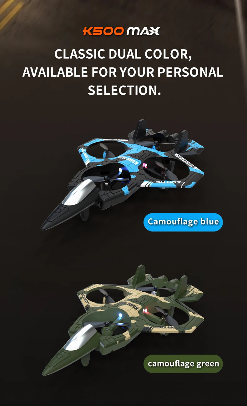 JCMO K500MAX Remote Control Toy Plane One Key Take Off Throw Fly 360° Rolling Flight 2.4Ghz RC Three Speed Adjustment Toy Plane