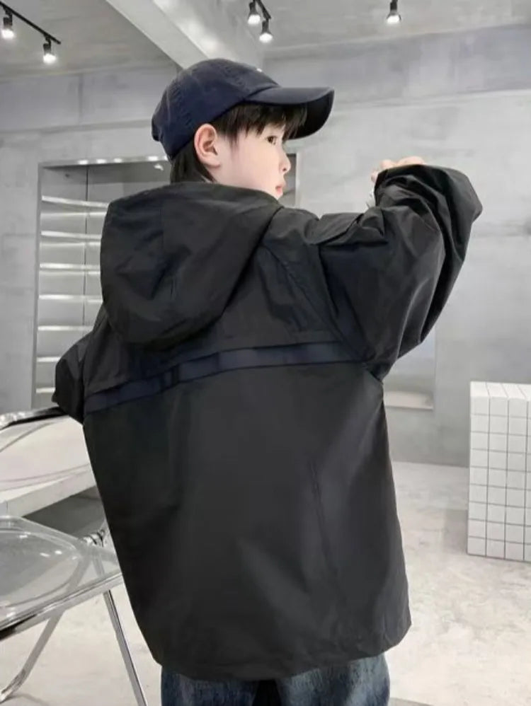 2025 New Boys Windbreaker Jacket Spring Autumn Waterproof Windproof Youth Unisex Stylish Outdoor Jacket for Kids