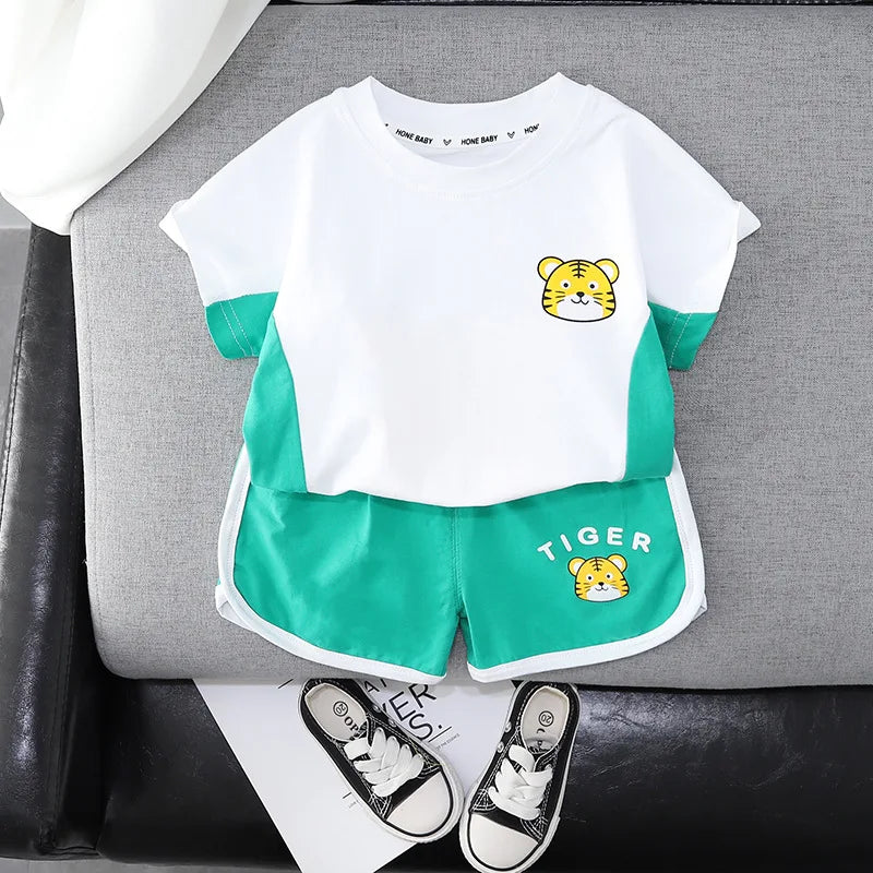 New Summer Baby Girls Clothes Suit Children Boys Fashion T-Shirt Shorts 2Pcs/Sets Toddler Costume Kids Outfits Infant Tracksuits