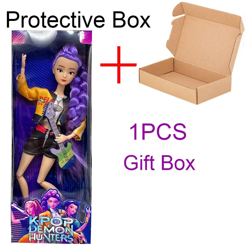 Hot Sale Kpop Demon Hunters Doll Toys Rumi Mira Zoey Action Figure Toy Beautiful Princess Plastic DIY Toy Girls Christmas Gift