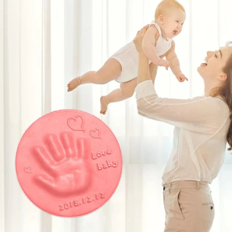 Baby DIY Hand and Footprint Soft Clay Fluffy Material, Baby Care Hand Print And Foot Print Mud, Handprint Fingerprint