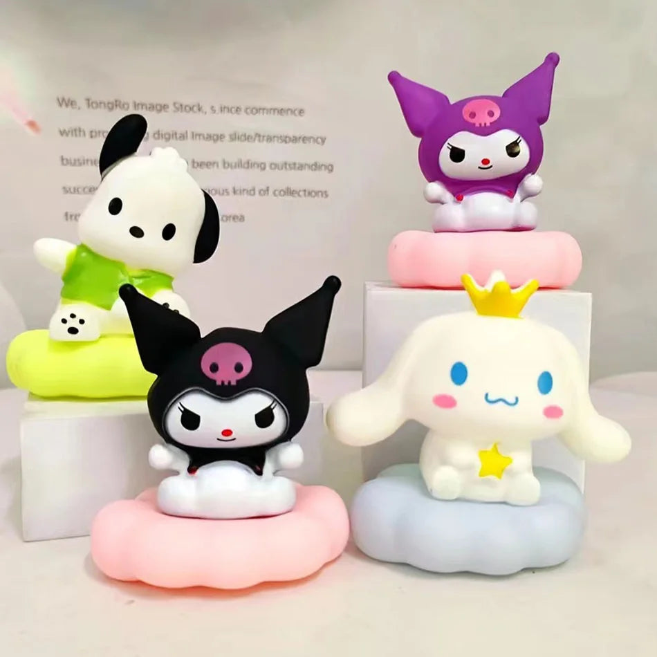 Neue Kawaii Sanrios Nachtlampe Emaille Wolke Cartoon Kuromi Cinnamoroll Pochacco Kleine Tischlampe Leuchtende Dekoration