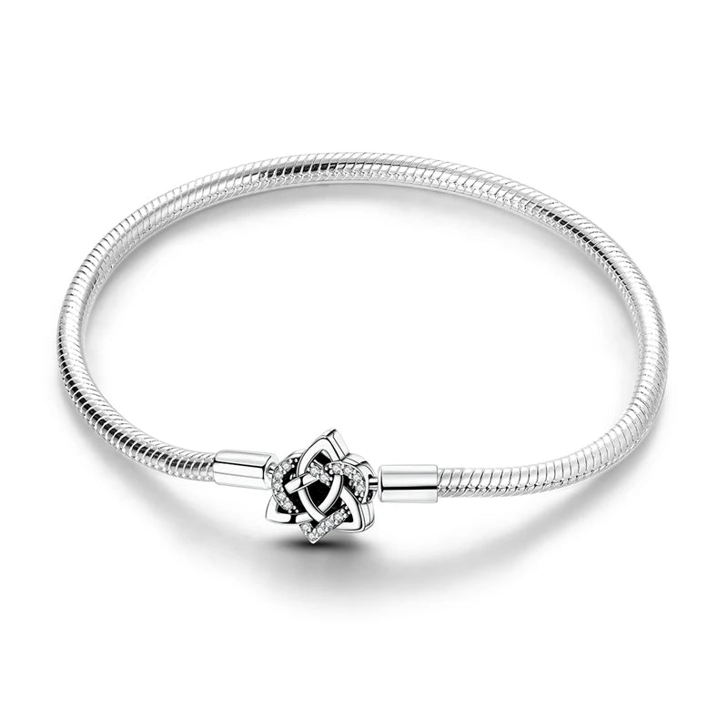 925 Sterling Silver Original Celtic Knots Charms Bead Earrings Ring Bracelet Necklace Series Jewelry Set For Women Men DIY Gift