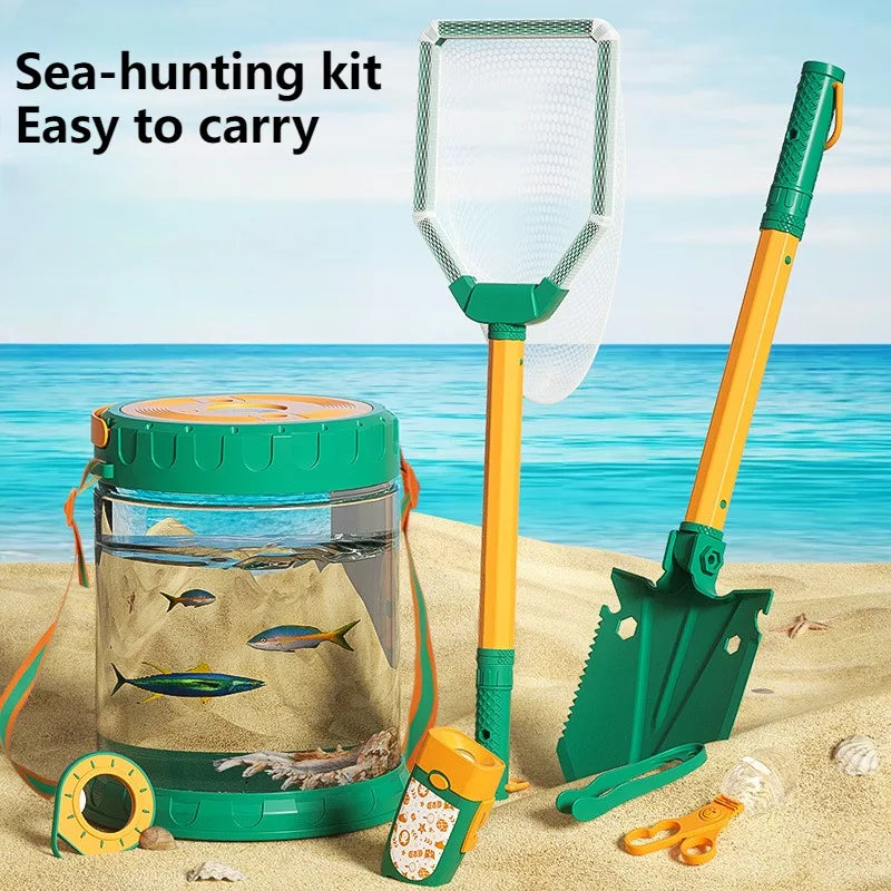 Catch The Sea Set Kids Toys Beach Play Tools Outdoor Adventure Set Oysters Crab Clip Equipment for The Seaside Parent-Child Toy