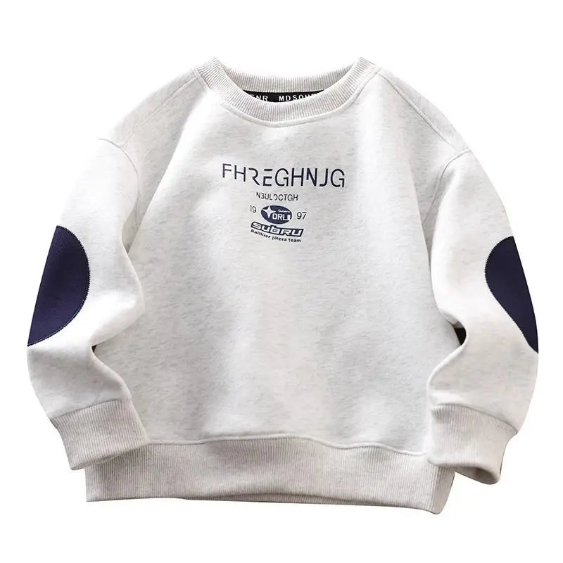 Boys' Middle/Big Kids 2025 New Spring/Autumn Crewneck Long Sleeve Stylish Sweatshirt Tops