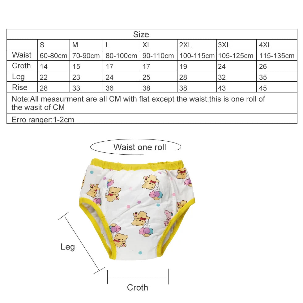 Reusable Adult Baby Waterproof Diapers Pee Shorts Underwears Cotton Potty Training Pants for Boys Girls Nappies DDLG