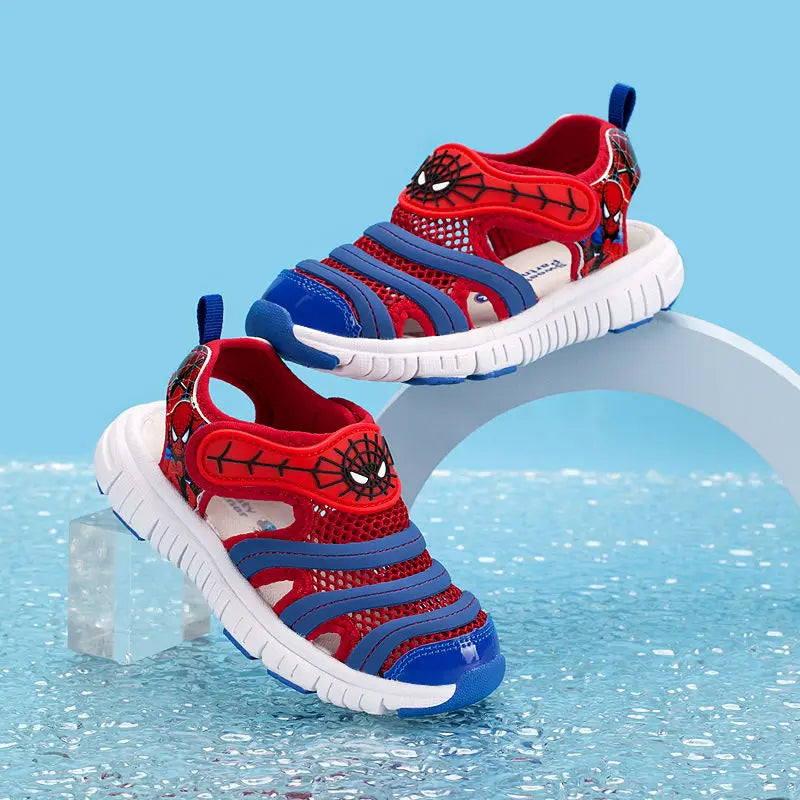 Disney Cartoon Girls' LED Sandals Summer Breathable Children's Sports Beach Girls' Soft Shining Shoes Size 24-35