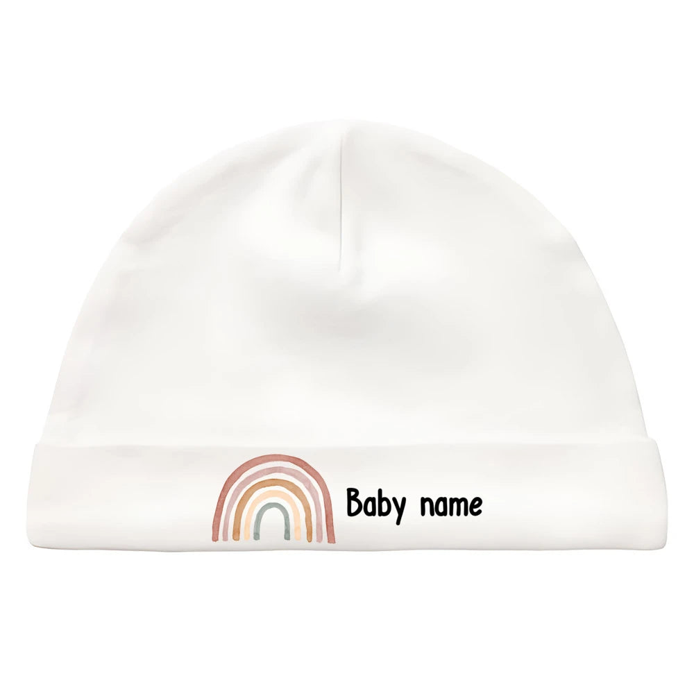 Personalised Unisex Baby Hat Infant Head Wear Baby Shower Gift Custom Newborn Beanie with Name First Hat for Babies