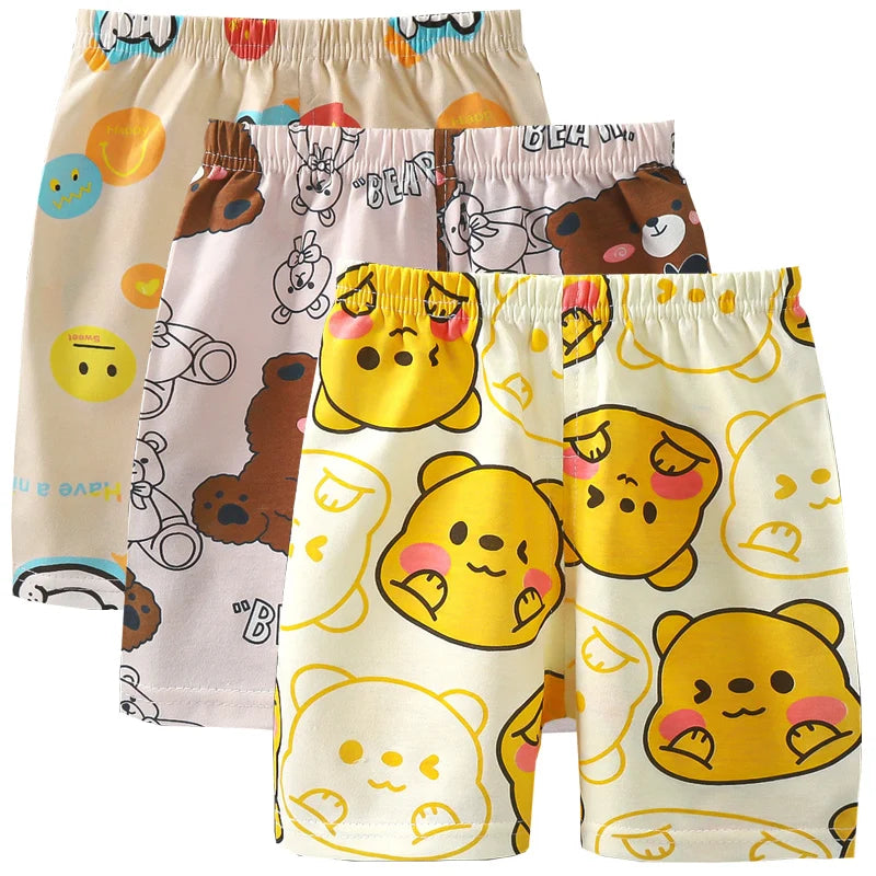 3pcs Pure Cotton Summer Kids Shorts Girl Cartoon Cute Short Baby Casual Pant Children Short Pant Boy Sport Clothing Outwear