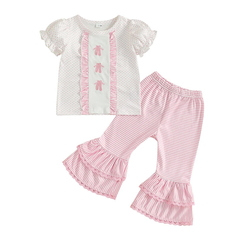 Cute Baby Girl Floral Print Romper with Bow Headband and Ruffle Bottoms 3 Piece Outfit Set for Summer Beach Party