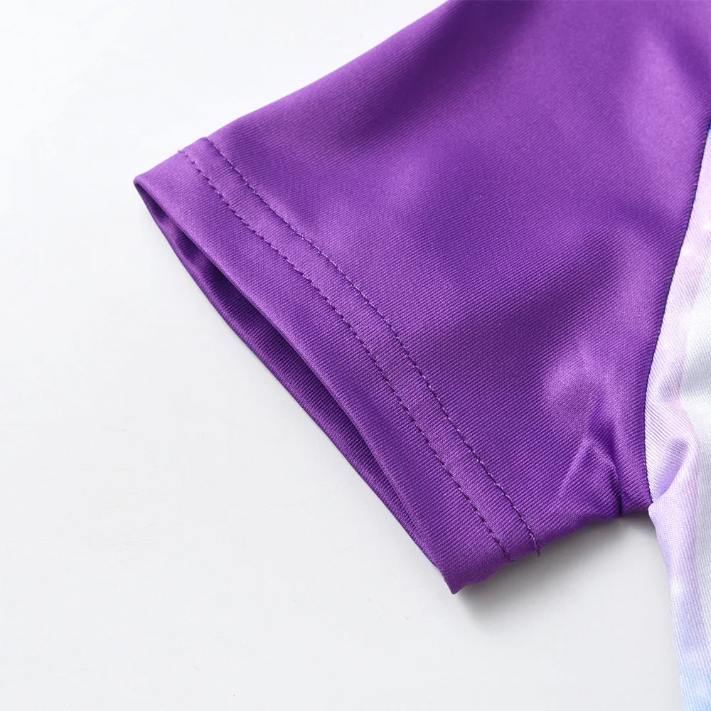 VIKITA Girls Short Sleeve T Shirt Kids Polyester Licorne Print Tees Colorful Cartoon Casual School Daily Costumes Tops and Tees