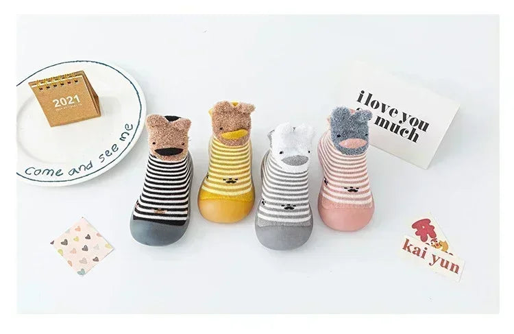 Cute Autumn Winter Children's Socks And Shoes Baby Toddler Shoes Infant Soft-soled Shoes Comfortable Breathable Indoor New Born