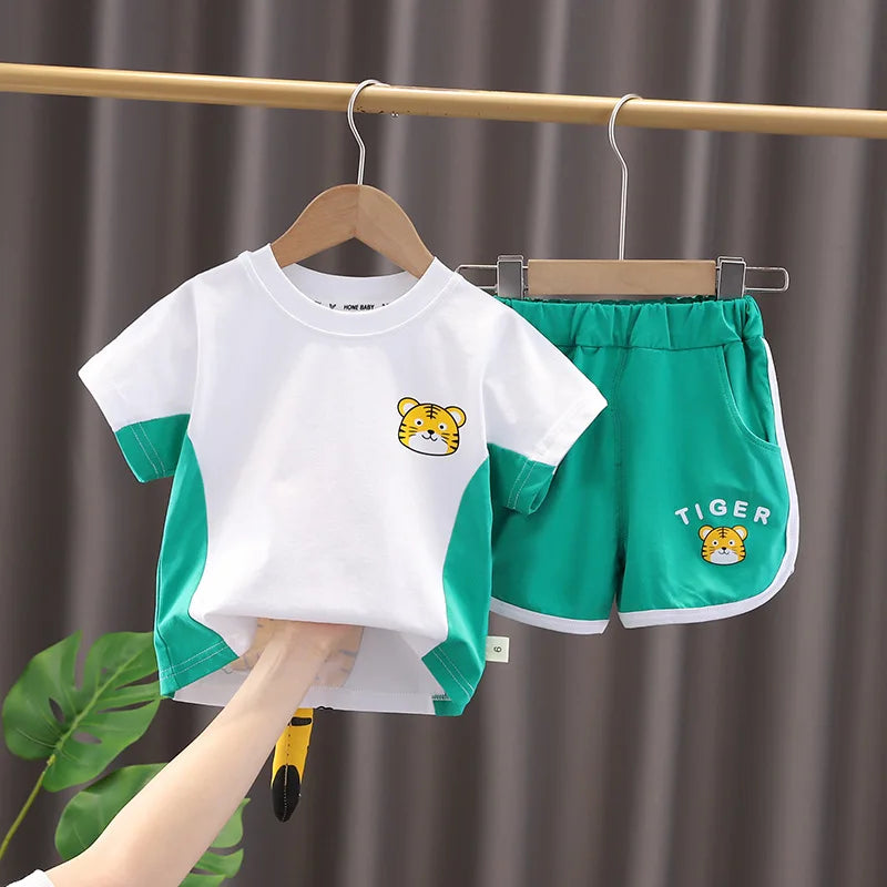 New Summer Baby Girls Clothes Suit Children Boys Fashion T-Shirt Shorts 2Pcs/Sets Toddler Costume Kids Outfits Infant Tracksuits