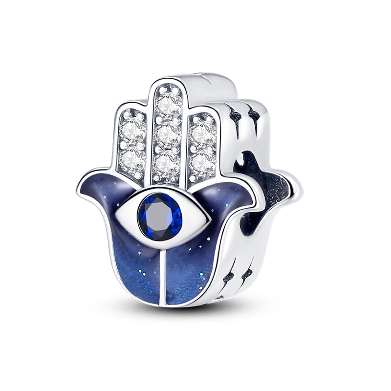 Hot Sales 925 Sterling Silver Charms Beads Devil's Eye Fatima's Hand Cross Beads Fit Original Bracelet Women DIY Jewelry Gifts