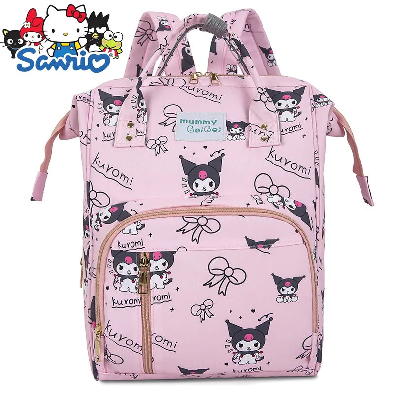 Kuromi New Diaper Bag Backpack Cartoon Cute Baby Diaper Bag Backpack Multifunctional Fashion Lightweight Baby Bag Large Capacity