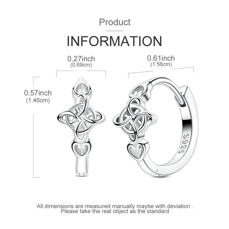 925 Sterling Silver Original Celtic Knots Charms Bead Earrings Ring Bracelet Necklace Series Jewelry Set For Women Men DIY Gift