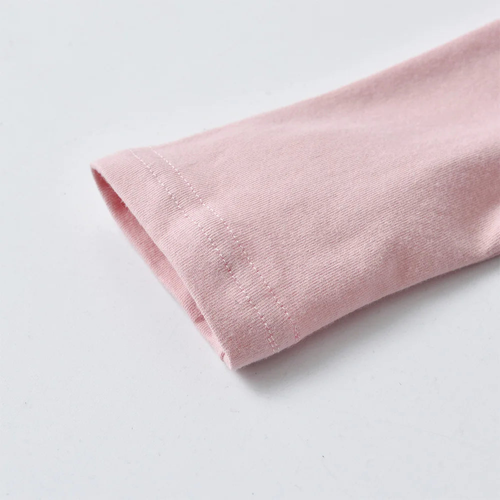 VIKITA Kids Pink Dress Girls Long Sleeve Autumn Spring Dress Kids Star Sequins Appliqued Vestidos Layered Princess Casual Wear