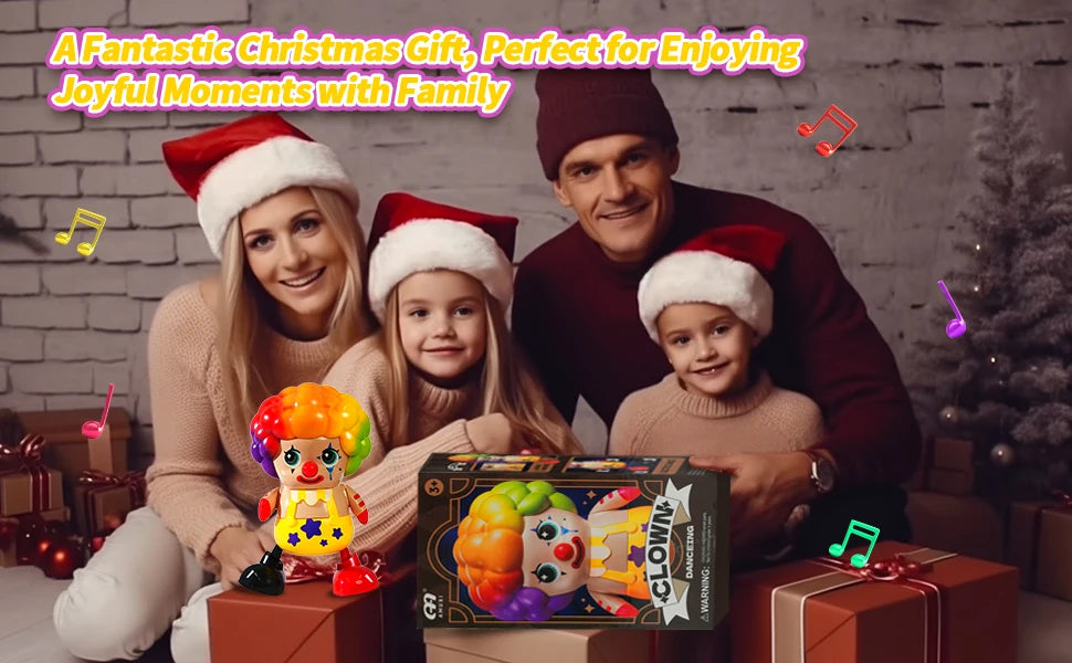 Dancing Clown Toys for Toddler & Baby Early Learning Educational Musical Light Up Clown Toys Halloween Decor Gift for Boys Girls