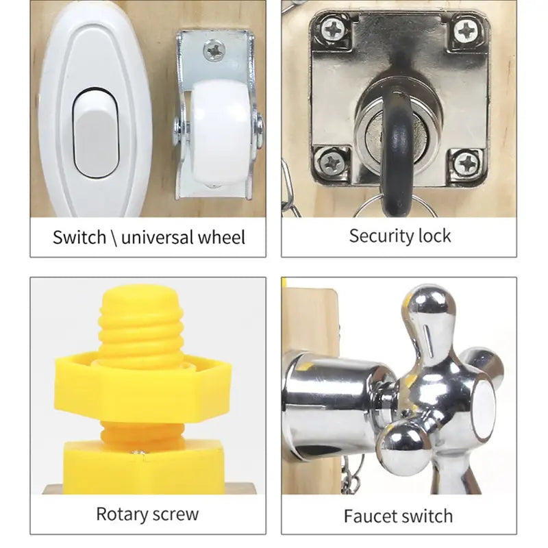 Kids Busy Cube Wooden Fidget Toy Cube Montessori Educational Baby Travel Toys Learning Basic Life Skills Sensory Busy Boards