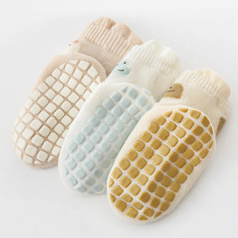 5 Pairs Childrens Indoor Anti-Slip toddler Socks Cute Cartoon Pattern Kids Boys Girls Socks Comfortable Breathable for Toddler