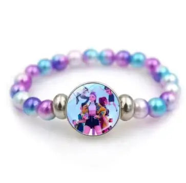 KPop Demon Hunters Bracelets Girls Fashion Beaded Wristband Cute Cartoon Figure Jewelry Accessories Children Christmas Gift Toys