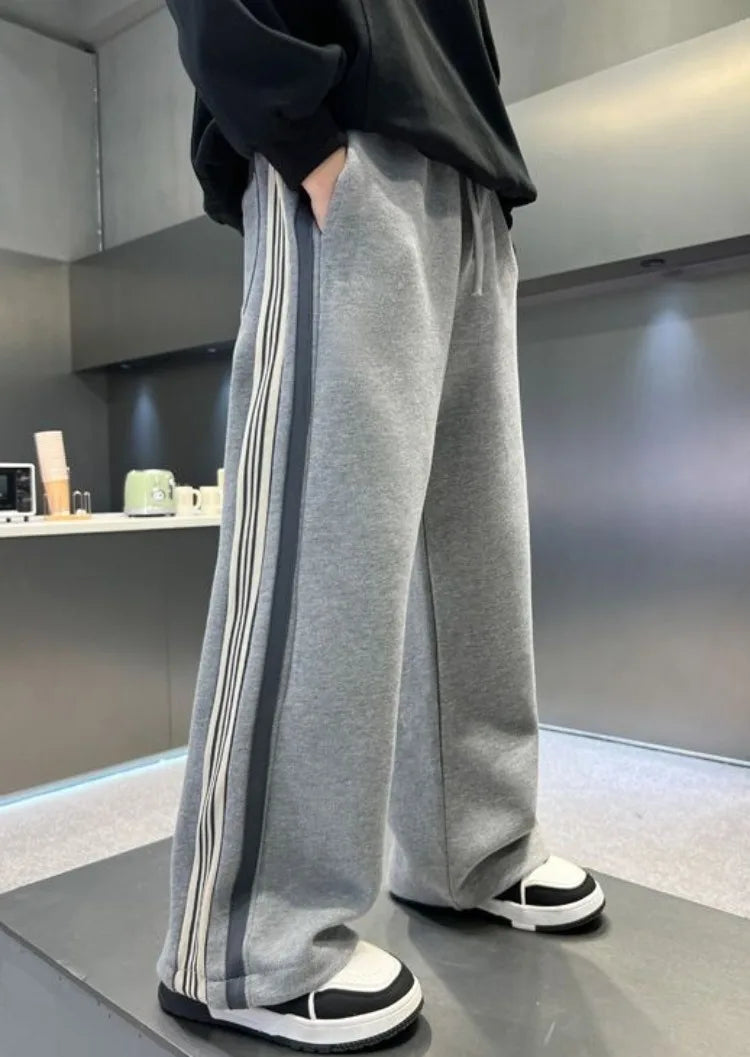2025 New Release Boys' Wide-Leg Pants - Breathable Sporty Straight Leg for Boys 120-170cm, Spring Autumn Streetwear Casual Wear