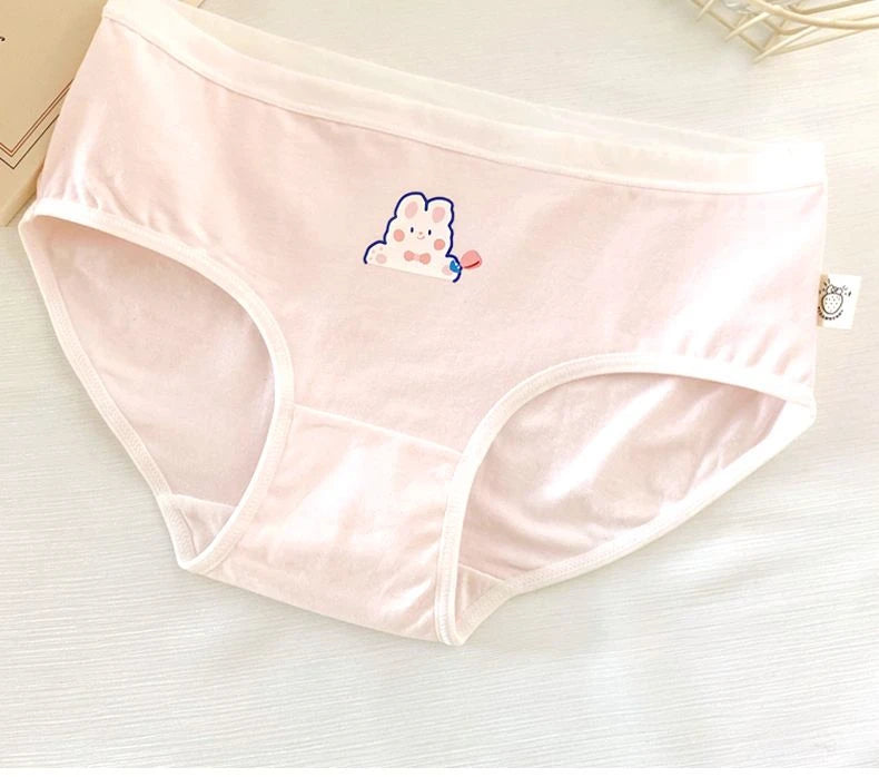 5PCS Kid Cotton Cartoon Antibacterial Panties Girls Thin Breathable Soft Briefs 3+y Young Child Underwears Toddler Cute Knickers