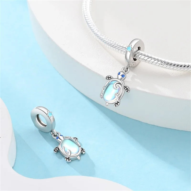 Hot Sale 925 Sterling Silver Ocean World Series Sea Turtle Starfish Little Crab Octopus Charms Bead Fit 925 Bracelet DIY Jewelry