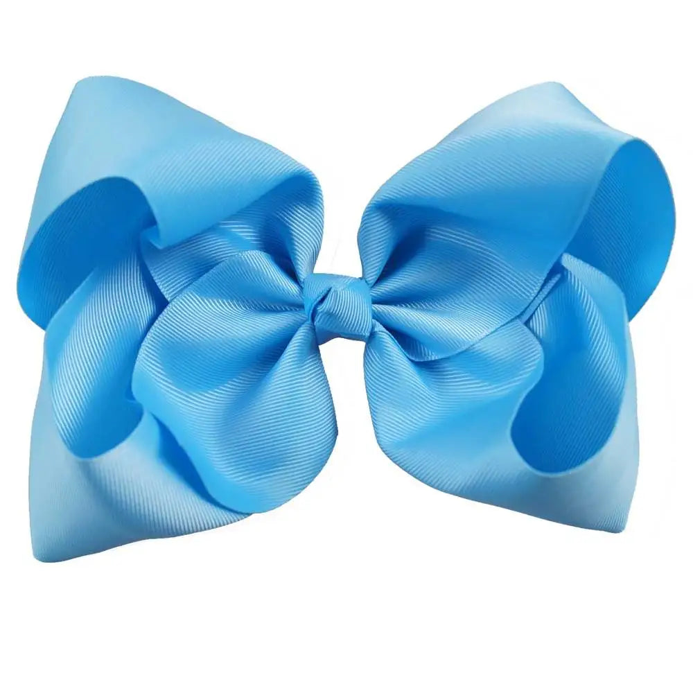 60 Colors Boutique 8" Large Solid Grosgrain Ribbon Hair Bow Clips Barrettes for Women Girls Accessories