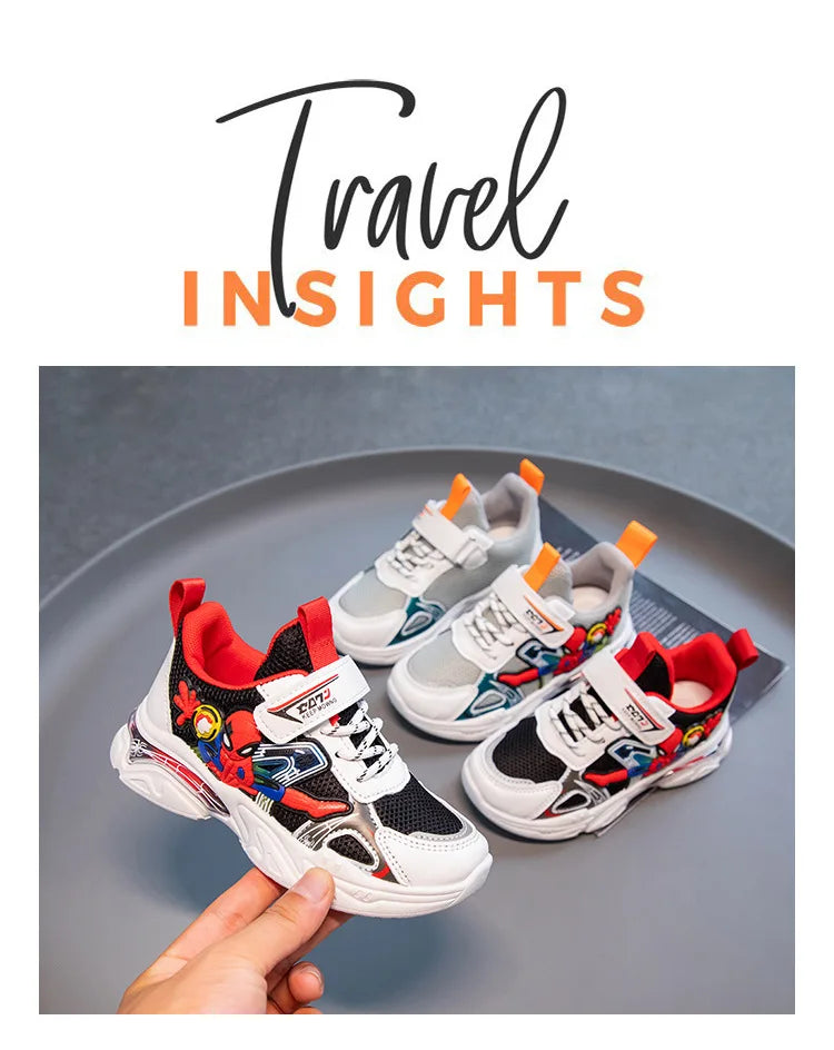 Disney Boys' Sports Shoes Cartoon School Children's Mesh Breathable Running White Fashion Cool Shoes Sneaker Size 21-38