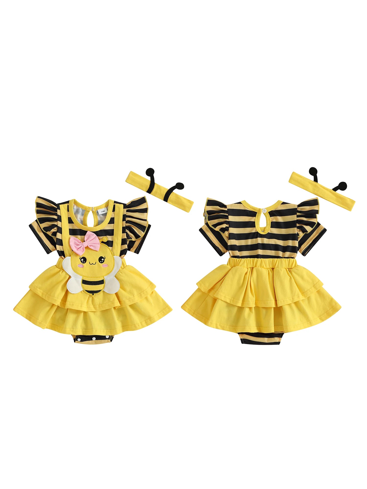 Baby Girl Summer Outfit Sleeveless Floral Print Ruffle Romper with Matching Headband and Sandals Set for Newborns