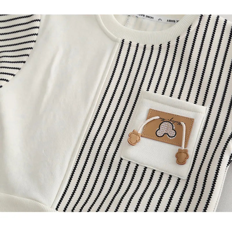 New Autumn Baby Boys Clothes Children Girls Fashion Striped T-Shirt Toddler Casual Costume Kids Outfits Infant Sportswear