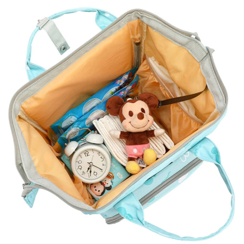 Disney Mickey Original New Diaper Bag Backpack Luxury Brand Baby Diaper Bag Large Capacity Multi-function Cartoon Baby Bag